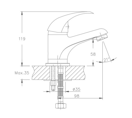 Смеситель для раковины Haiba HB1015, хром