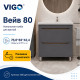 Тумба с раковиной напольная VIGO Вейв 385 дуб золотой-com, 80 см