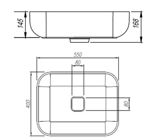 Раковина Florentina Наоми 55 см 10.330.00550.302, антрацит