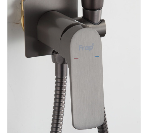Гигиенический душ со смесителем FRAP F7586-29, оружейная сталь