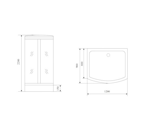 Душевая кабина Timo Standart T-1115, 120x90x220