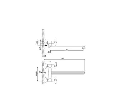 Смеситель для ванны D-Lin D143807-F, хром