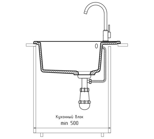 Кухонная мойка GranFest URBAN 857L, белый