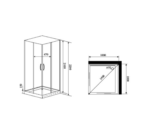 Душевая кабина Timo Premium NURA H-516 с хамамом, 100x100x220