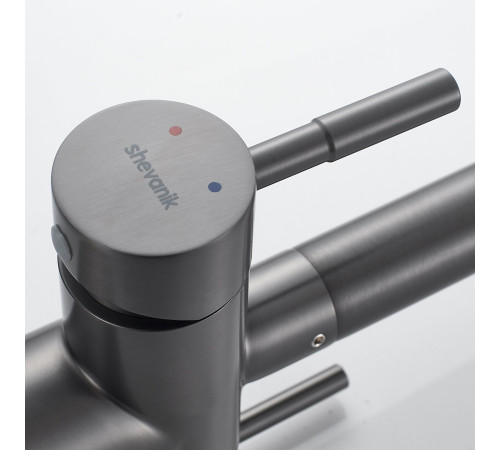 Смеситель для кухни с подключением фильтра Shevanik S468T, оружейная сталь