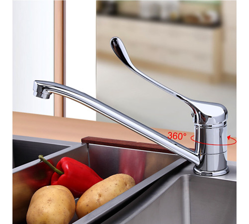 Смеситель для кухни с хирургической ручкой FRAP F4254, хром