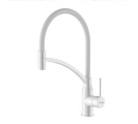 Смеситель для кухни с гибким изливом FRAP F4552-8, белый