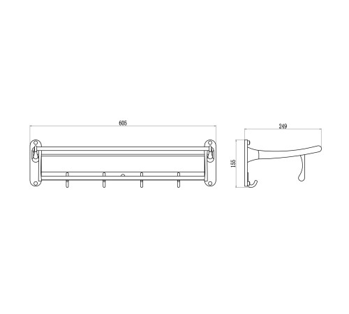 Полка для полотенец Savol S-005099L, сатин