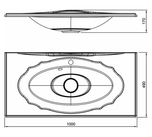 Раковина Florentina Гармония 100 см 10.030.01000.001