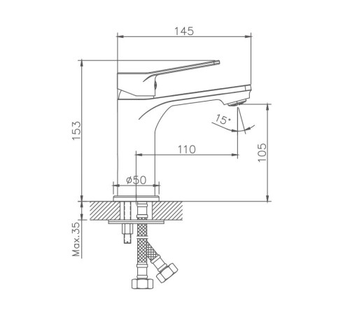 Смеситель для раковины Haiba HB10559, хром