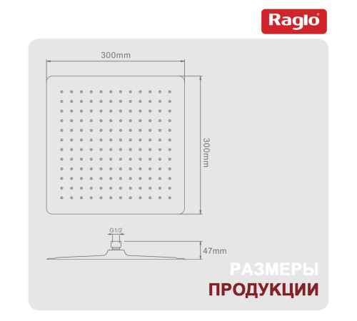 Верхний душ Raglo R451.55.06, черный