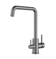 Смеситель для кухни с подключением фильтра Voda Kitchen FW519GM, оружейная сталь