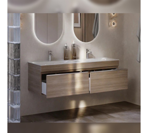 Тумба с раковиной подвесная Velvex Pulsus tp.PUL.PUL.140.2Y дуб сонома, 140 см