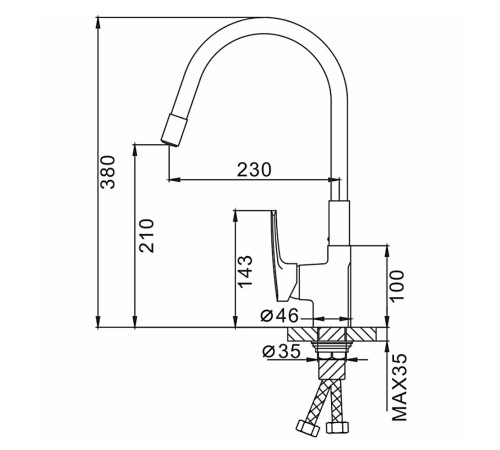 Смеситель для кухни с гибким изливом FRAP F4453-03, белый
