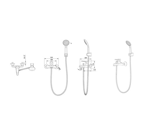 Смеситель для ванны BRAVAT F693147C-B-SW, хром