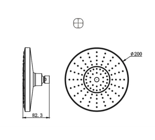 Верхний душ Bravat Built-in P70183CP-1-RUS, хром