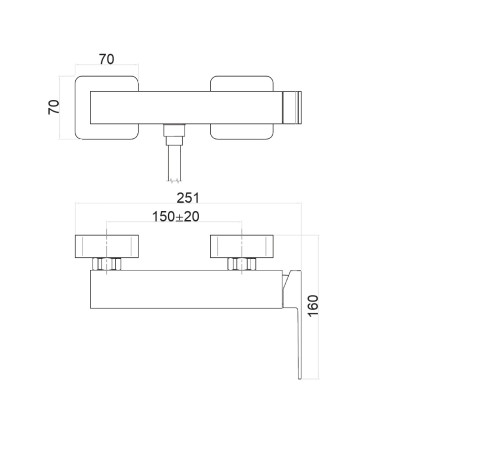 Смеситель для душа Fiore KUBE 100NN8542, черный