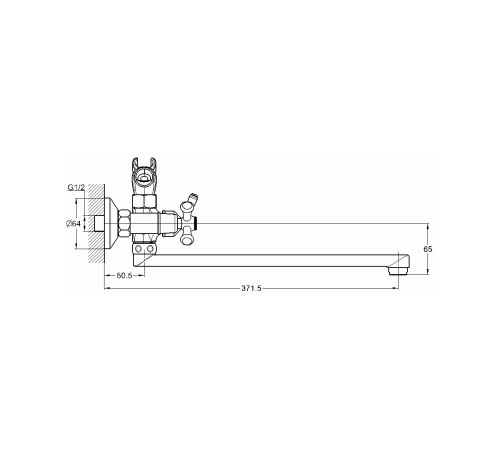 Смеситель для ванны G.Lauf QFR7-C827, хром
