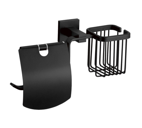 Держатель для туалетной бумаги и освежителя Savol S-L06551H, черный