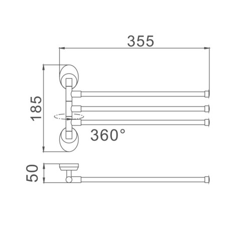 Полотенцедержатель Haiba HB1613, хром