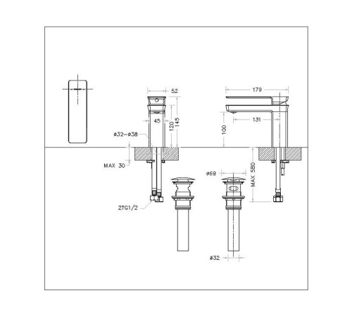 Смеситель для раковины Bravat Phillis F156101C-ENG, хром
