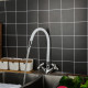 Смеситель для кухни с гибким изливом FRUD R44127-7, хром/белый