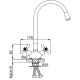 Смеситель для кухни с гибким изливом FRUD R44127-10, хром/красный