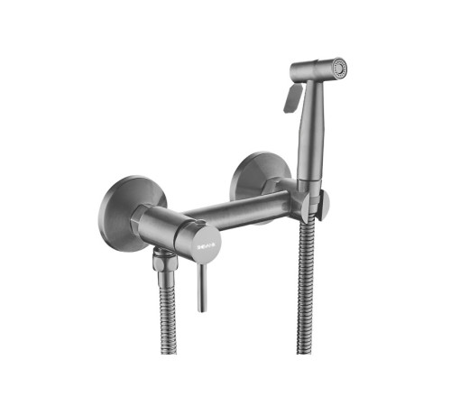 Гигиенический душ со смесителем Shevanik S107T, оружейная сталь