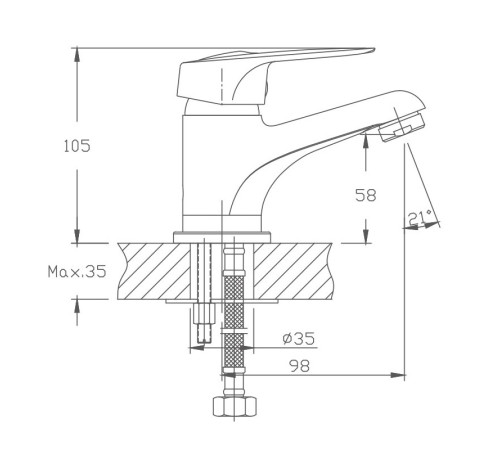 Смеситель для раковины Haiba HB1037, хром