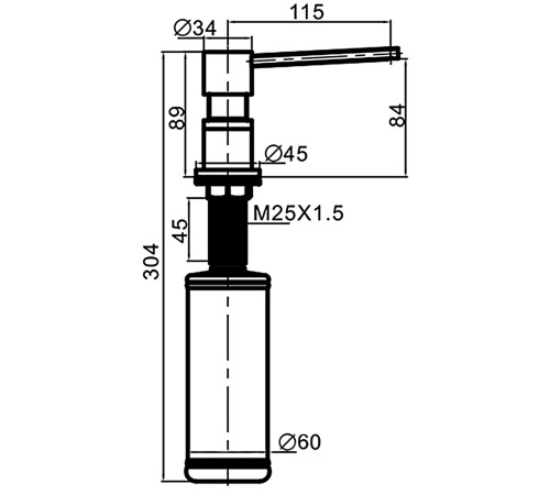 Дозатор для моющего средства (встраиваемый) GAPPO G402-1, черный