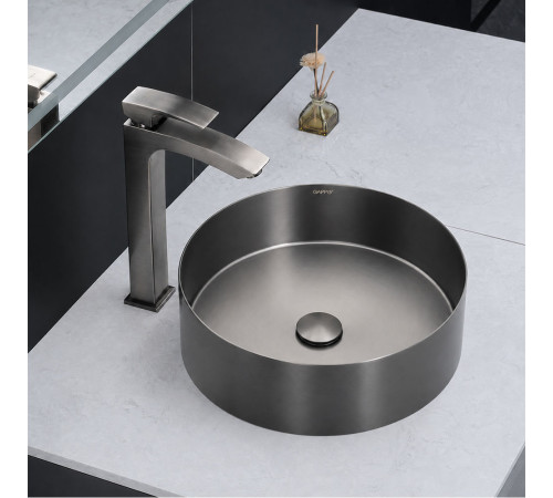 Раковина чаша GAPPO (40 см) GX101-9, оружейная сталь