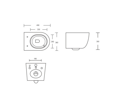 Унитаз подвесной Knotlor WC490WG, белый