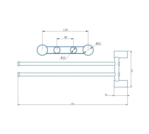 Полотенцедержатель Haiba HB8412-4, бронза