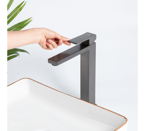 Смеситель для раковины высокий Frap F1091-29, оружейная сталь