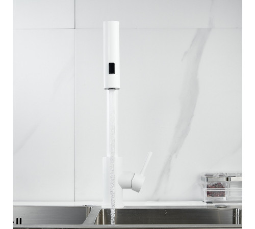 Смеситель для кухни с мультифункциональным изливом Shevanik S263C, белый