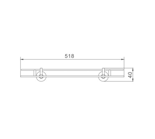 Полка стеклянная D-Lin D260100-1, хром