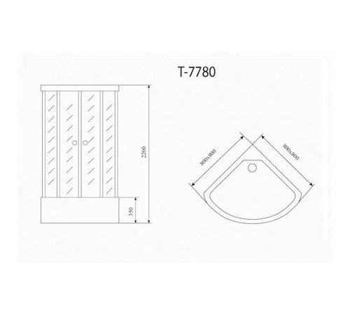 Душевая кабина Timo Lux T-7780, 80x80x220