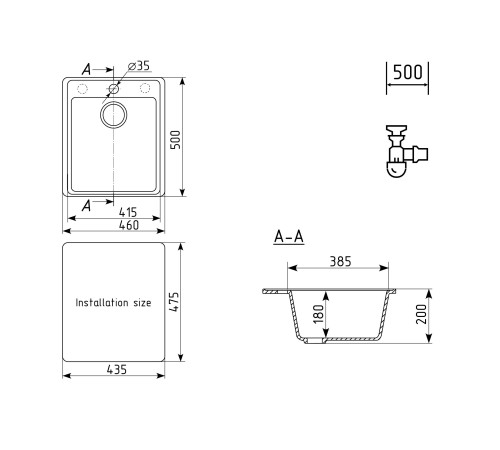 Кухонная мойка Ulgran Quartz Forte 460-04, платина