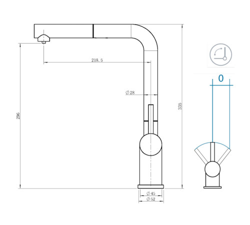 Смеситель для кухни Grandex Aqua Handy-P 9020962, медь