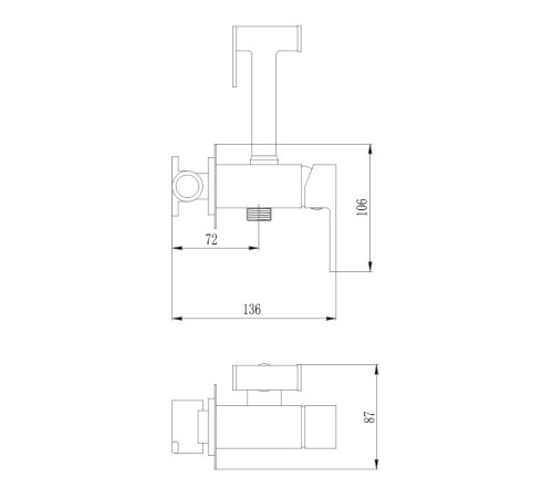 Гигиенический душ со смесителем Haiba HB5511-4, бронза