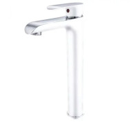 Смеситель для раковины высокий Grocenberg GB3010WC, белый/хром