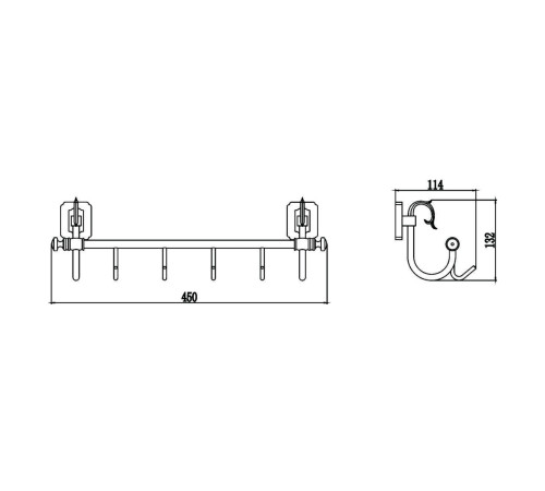 Планка с крючками Savol S-006474, бронза
