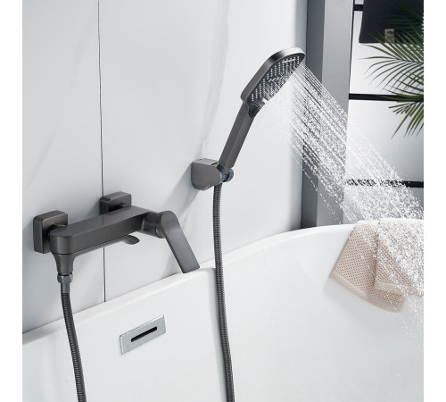 Смеситель для ванны Shevanik S4102T, оружейная сталь