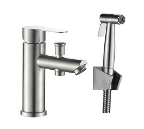Смеситель для раковины с гигиеническим душем Haiba HB12801, сталь