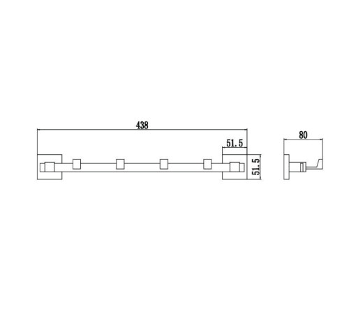 Планка с крючками Savol S-06574C, бронза