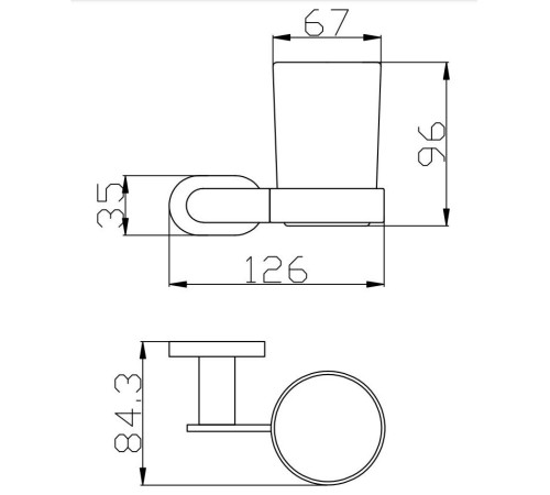 Стакан для ванной комнаты Rav Slezak YUKON YUA0201CB, хром/белый