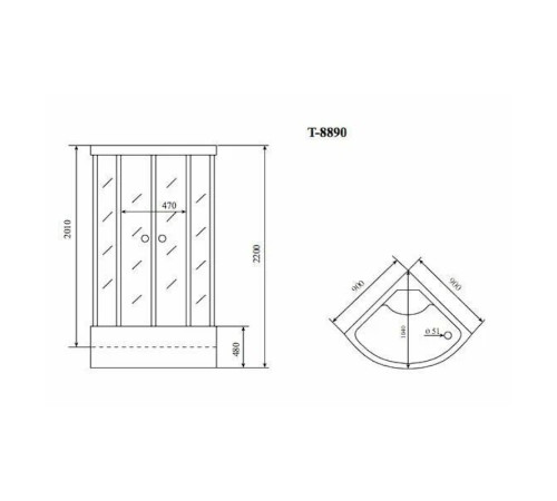 Душевая кабина Timo Comfort Clean Glass T-8890C, 90x90x220