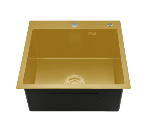 Кухонная мойка с коландером GAPPO GS5050-3, золотой сатин