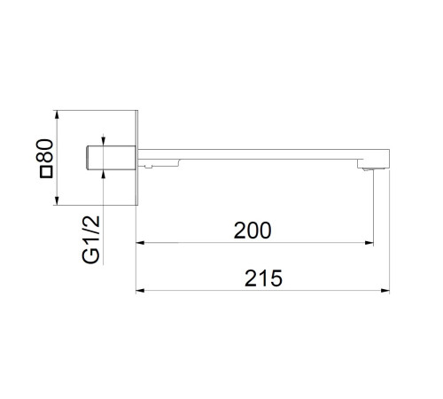 Излив Webert One-X AC1073441, черный/сталь
