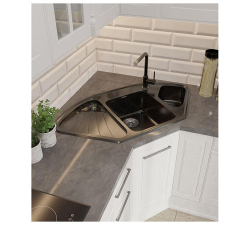Кухонная мойка GranFest CORNER 1040E, черный